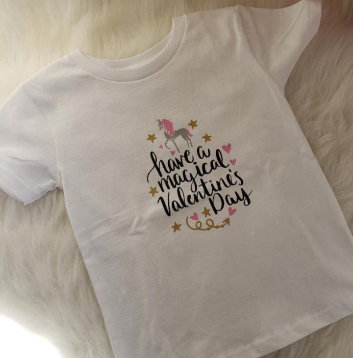 Unicorn Have a Magical Valentine's Girls Shirt