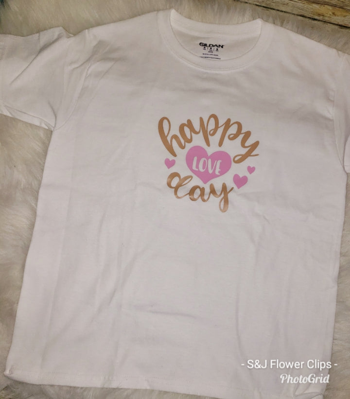 Happy love day girls shirt Valentines