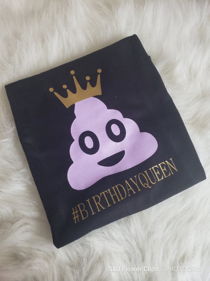 Emoji #birthdayqueen Girls Shirt