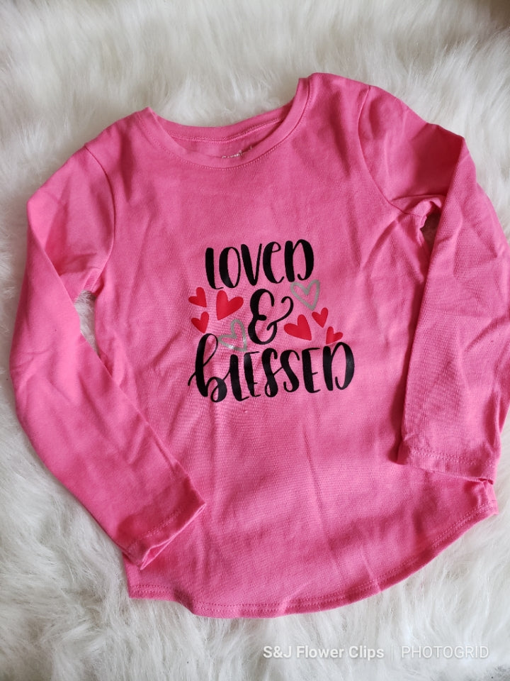 Loved & Blessed Girls Shirt Valentine's Day