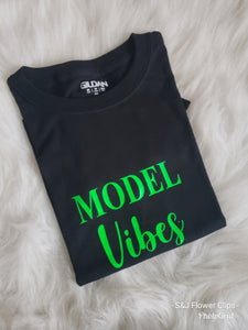 Kids Black "Model Vibes" Shirt