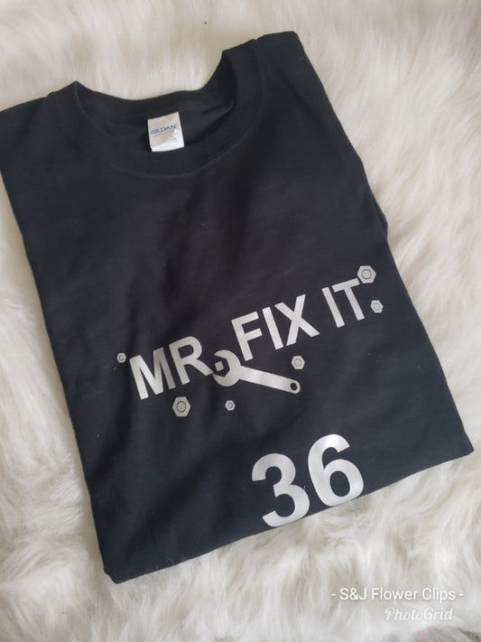 Mens Black Shirt "Mr. Fix it"