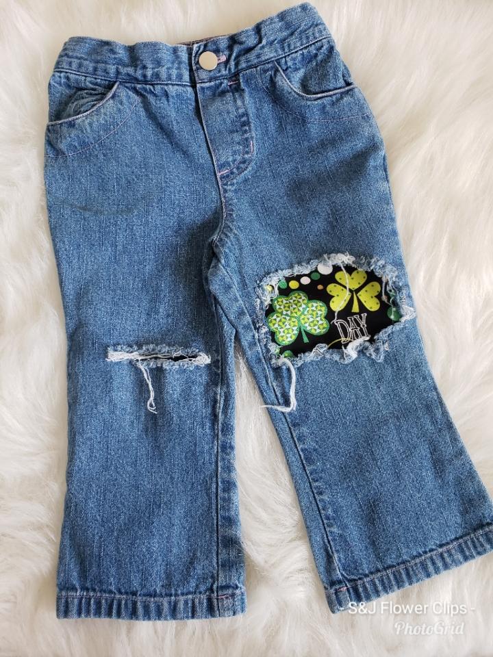 St. Patrick's Girls Distressed Jeans