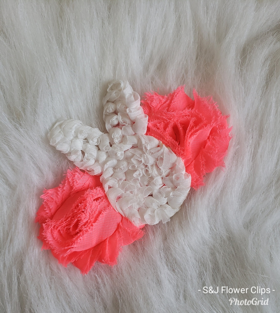 Easter Orange Bunny Bow RTS