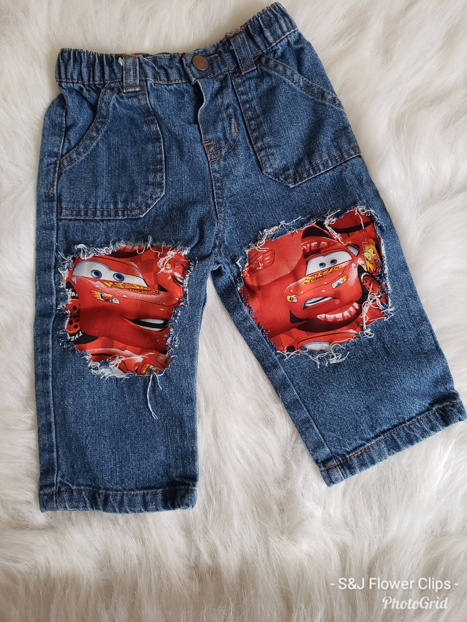 Disney Lighting McQueen Boys Distressed Jeans