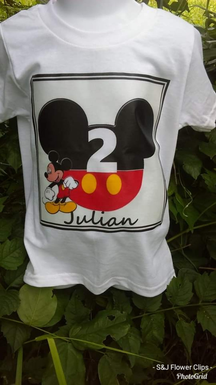 Personalized Birthday Shirt Mickey Mouse Disney Boys Shirt Girls Shirt