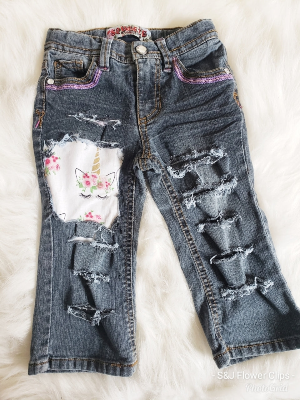 Unicorn Rags Girls Distressed Jeans