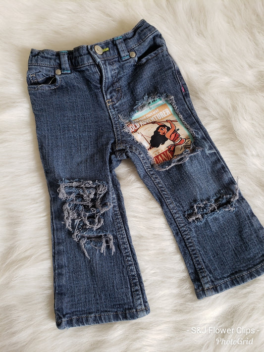 Moana Girls Distressed Jeans Disney