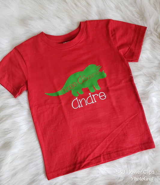 Personalized Birthday Shirt Dinosaur Boys Shirt Girls Shirt any age