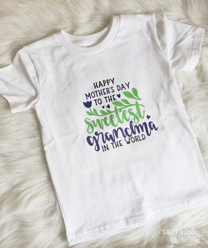 Happy Mothers Day to the Sweetest Grandma in the world Girls Shirt