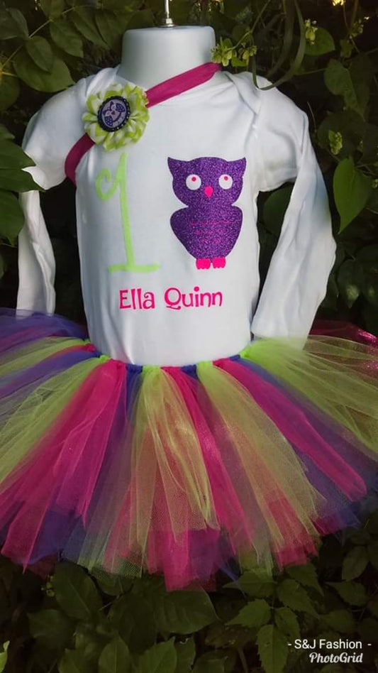 Owl Birthday Tutu Outfit