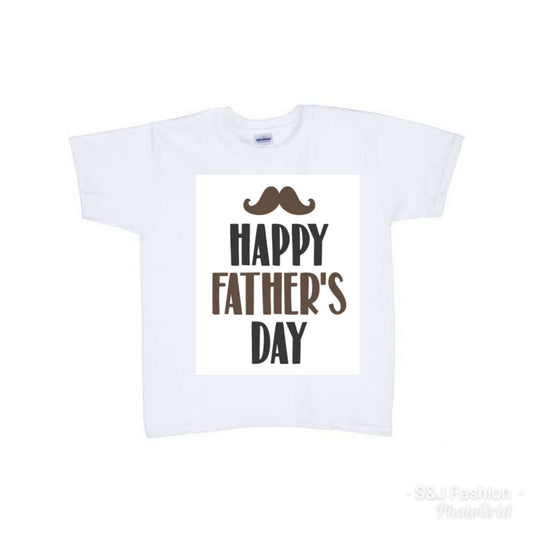 Kids White Shirt "Happy Fathers day"