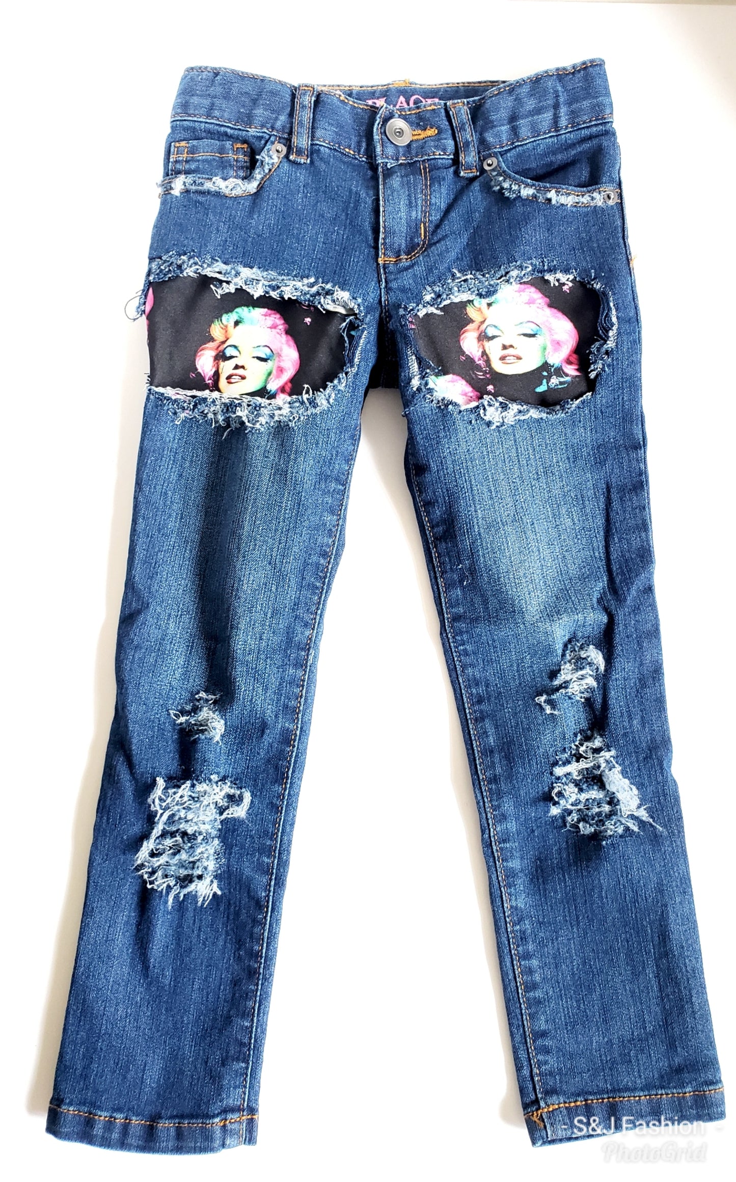 Marilyn Monroe Girls Distressed Jeans