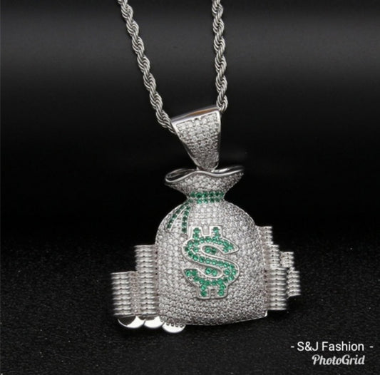 Iced Out Money Bag Chain
