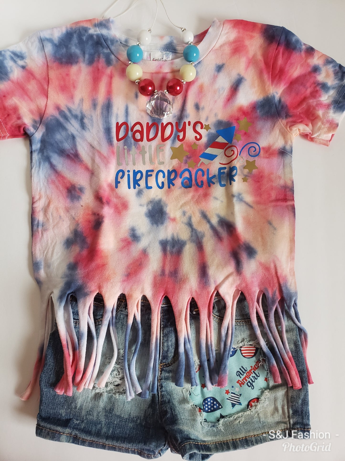 Daddy's Little Firecracker Girls Shirt 4th of July