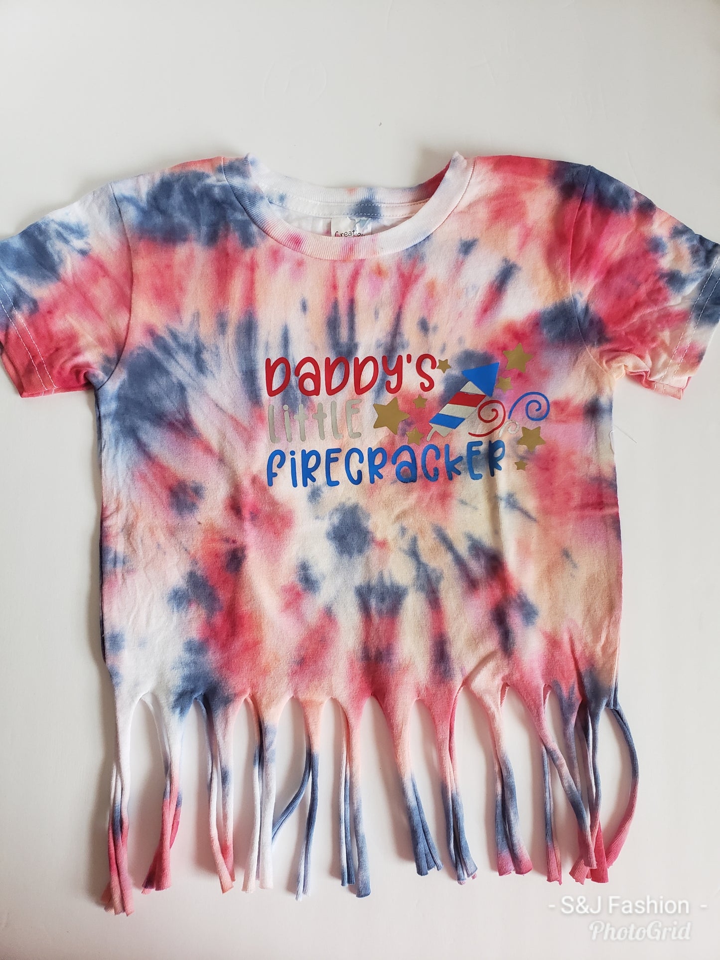 Daddy's Little Firecracker Girls Shirt 4th of July