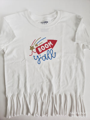 Boom Y'all girls Shirt 4th of July