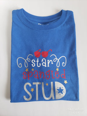 Star Spangled Stud Boys Shirt 4th of July