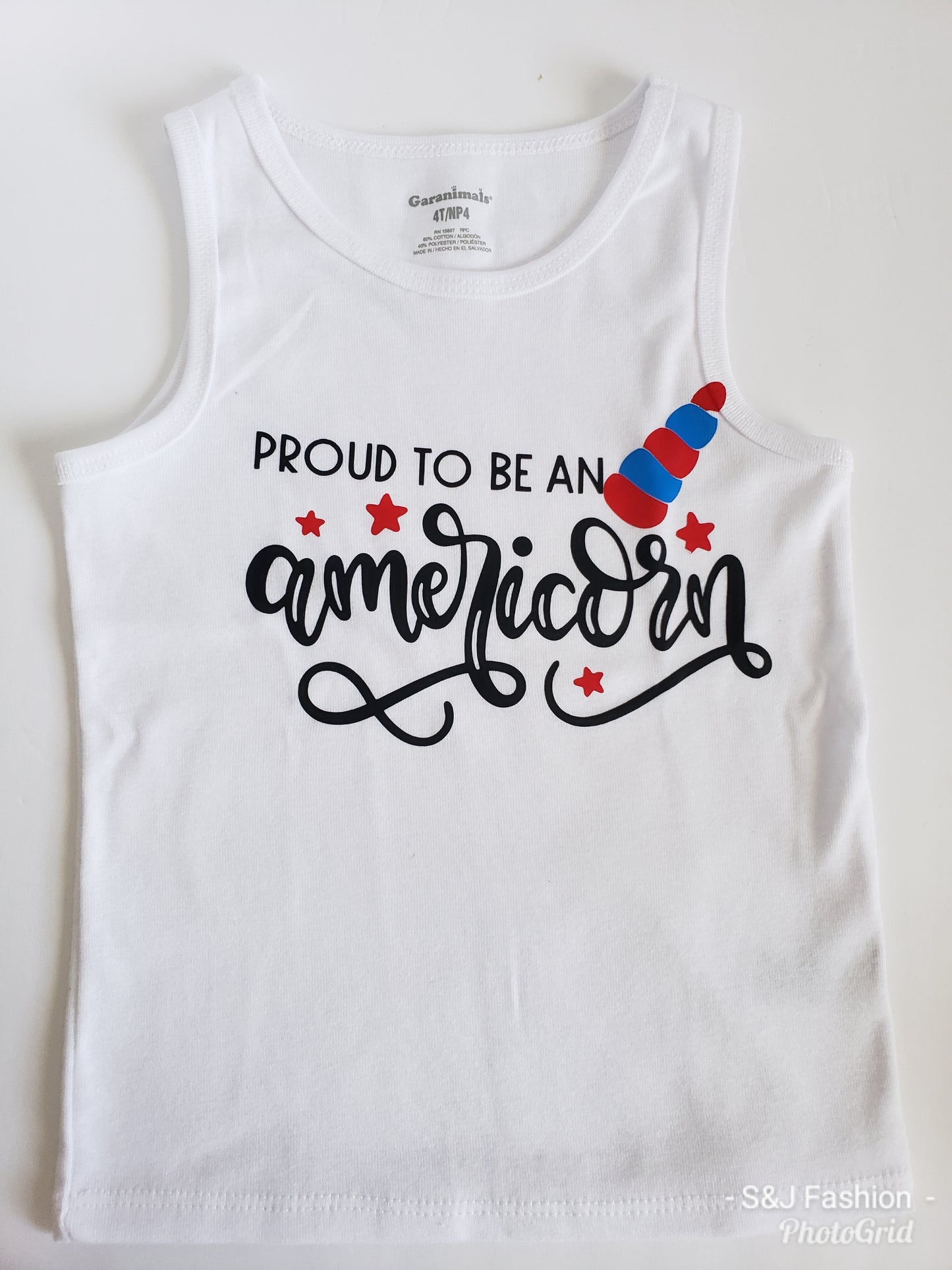 Proud to be Americorn 4th Of July Girls Shirt