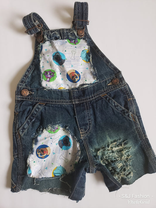 Puppy Dog Pals Distressed Overalls Shortalls Jumper