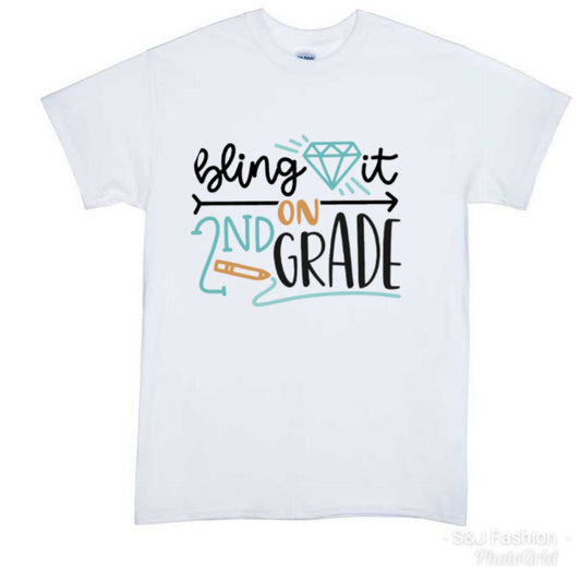 Bling it on 2nd grade ANY GRADE BTS Girls Shirt
