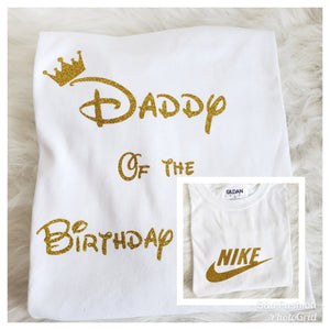 Nike Adults Mommy or Daddy of the birthday girl Ladies Shirt Mens Shirt Designer