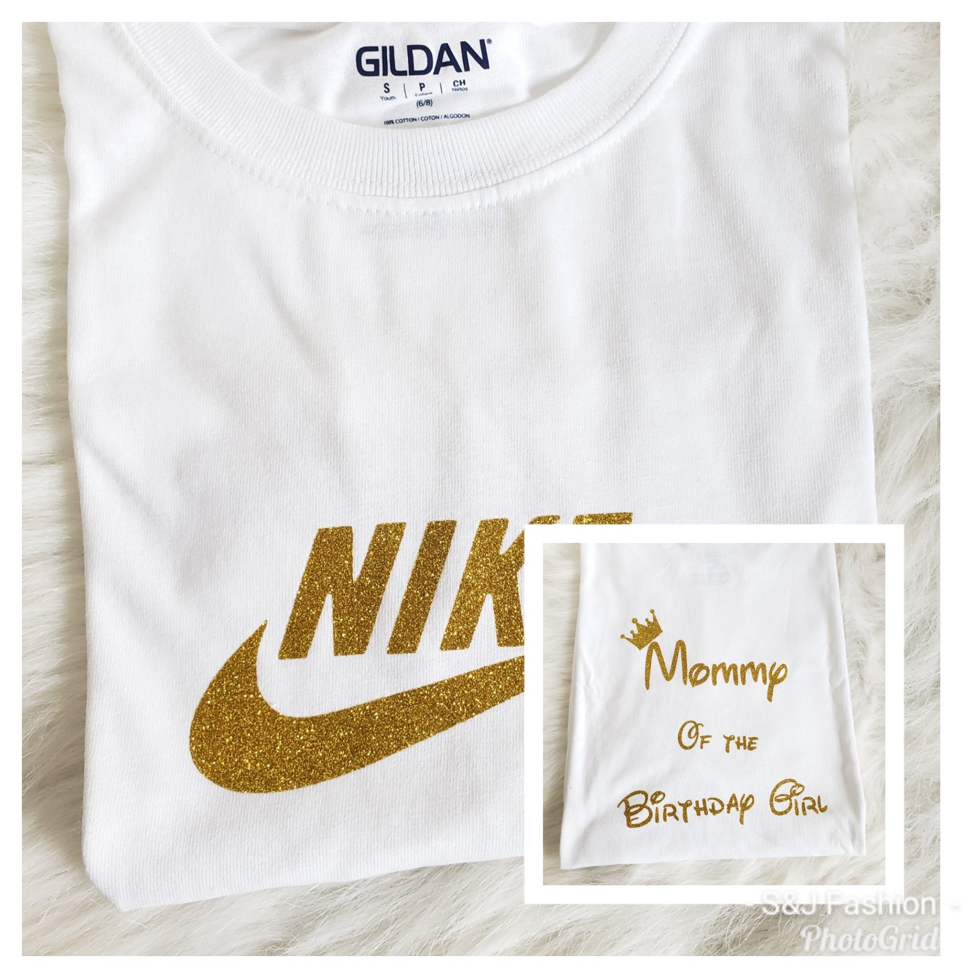 Nike Adults Mommy or Daddy of the birthday girl Ladies Shirt Mens Shirt Designer