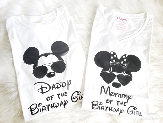 Mommy or Daddy of the birthday girl Ladies Shirt Mens Shirt Disney