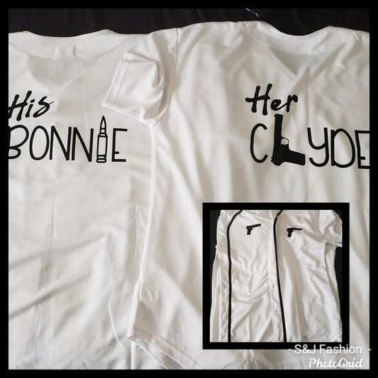 His & Hers Bonnie & Clyde Jerseys Adults