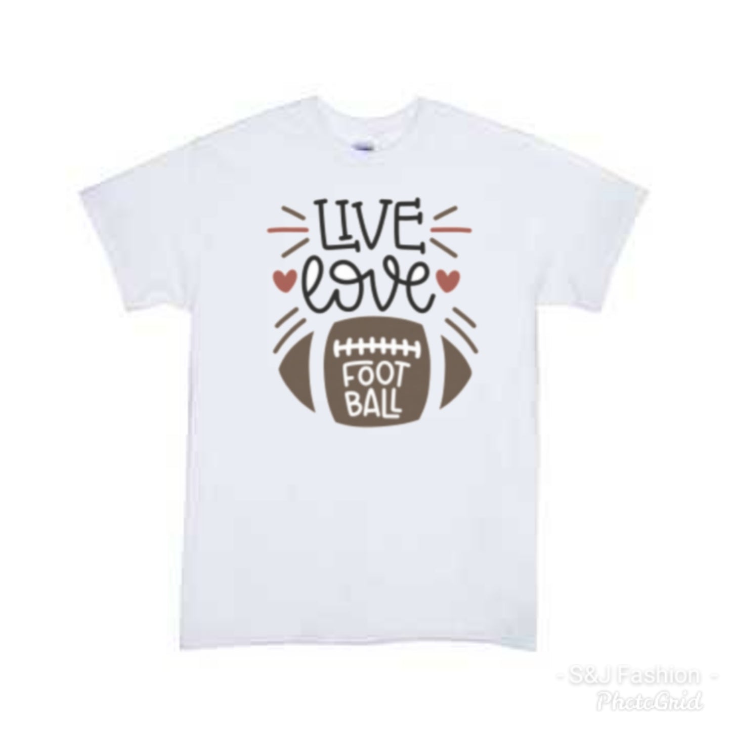 LIVE LOVE FOOTBALL Tshirt Men Womens Kids