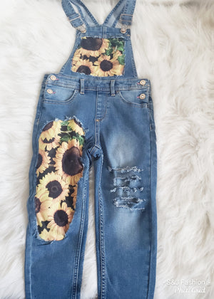 Sunflower Distressed Overalls