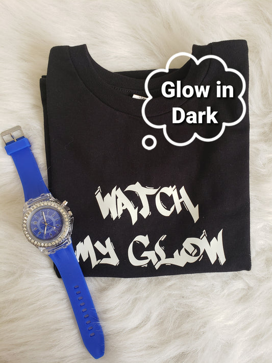 Watch My Glow Sets Glow in dark Shirt and Watch Boys Shirt Girls Shirt