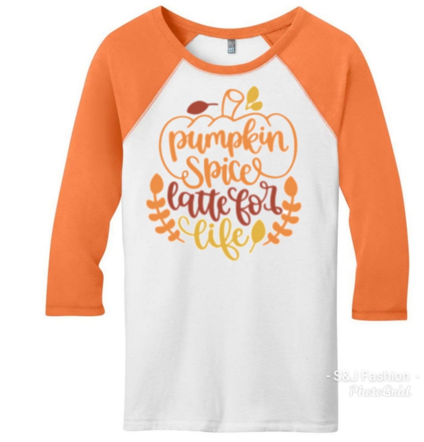 Pumpkin spice Latte for life Raglan Girls Boys Fall