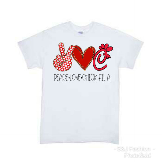 Peace Love Chick-fil-a Girls Shirt Boys Shirt