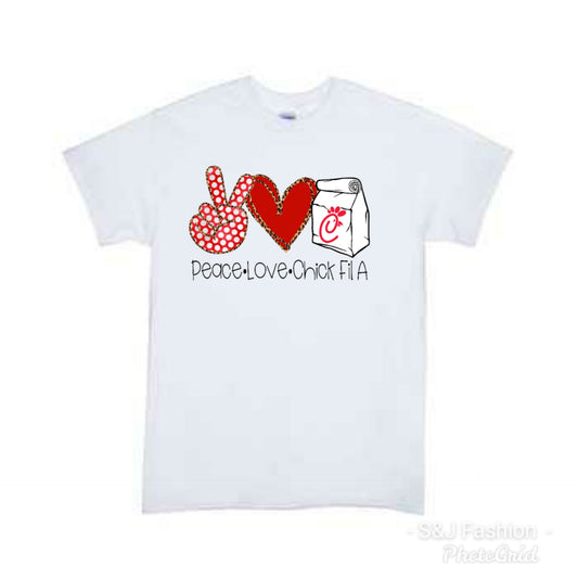 Peace Love Chick-fil-a Girls Shirt Boys Shirt