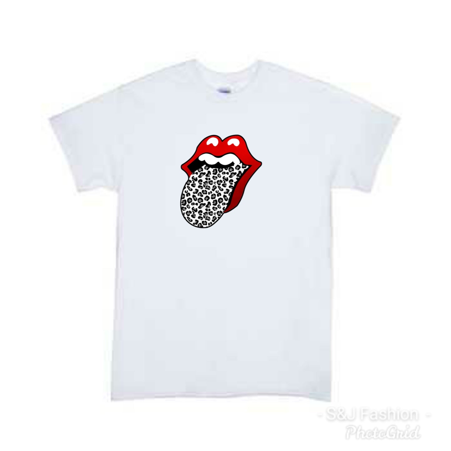 Rock n Roll Rolling Stones Leopard Tongue Girls Shirt