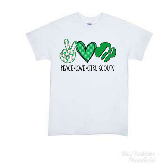 Peace Love Girl Scouts Girls Shirts Ladies Shirt