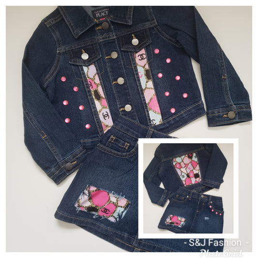 CC Designer Denim Outfit Sets Girls