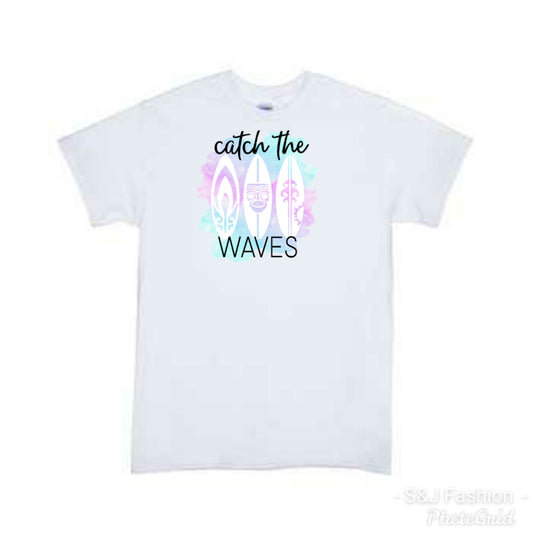 Catch the waves Girls Shirt Boys Shirt