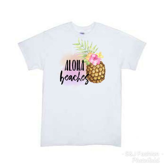 Aloha beaches Girls Shirt Boys Shirts Ladies Shirt