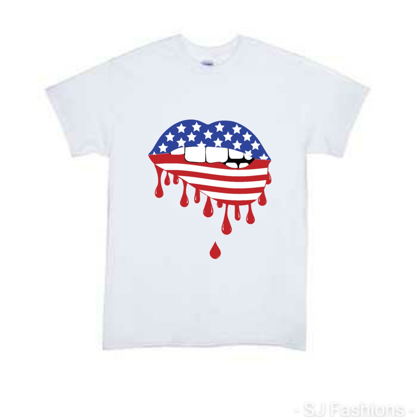 Dripping Lips ladies shirt  Girls Shirt 4th of july