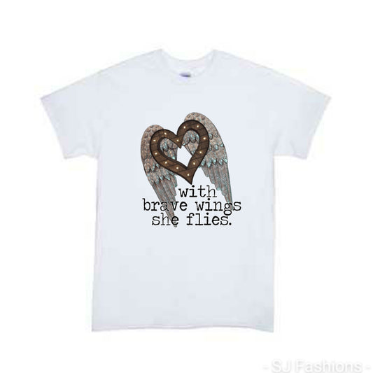 With brave wings she flies Girls Shirt Boys Shirt