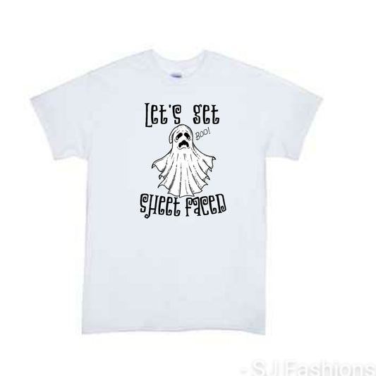 Lets get sheet faced Girls Shirt Halloween