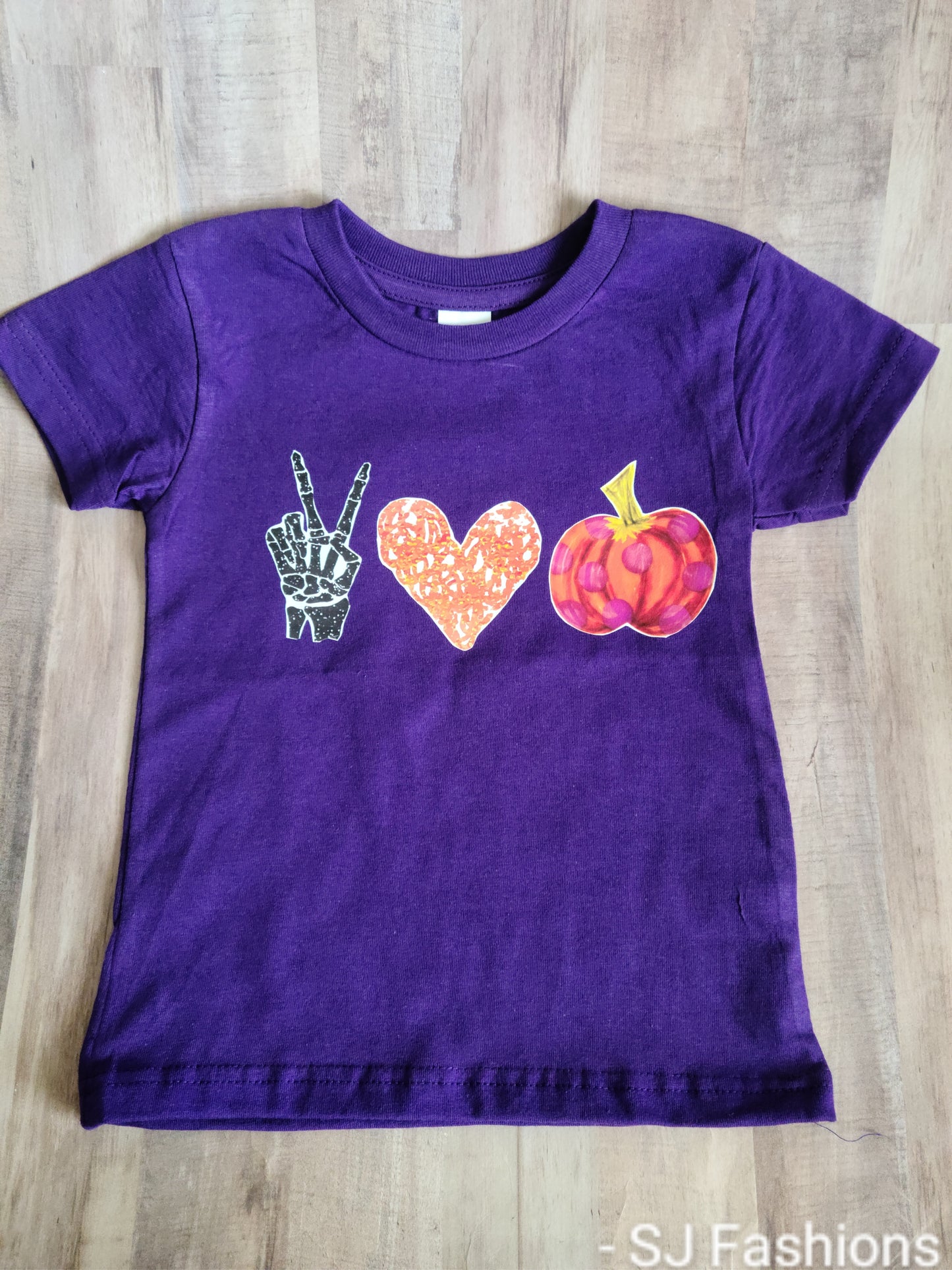 Peace Love Pumpkin Halloween Girls Shirt