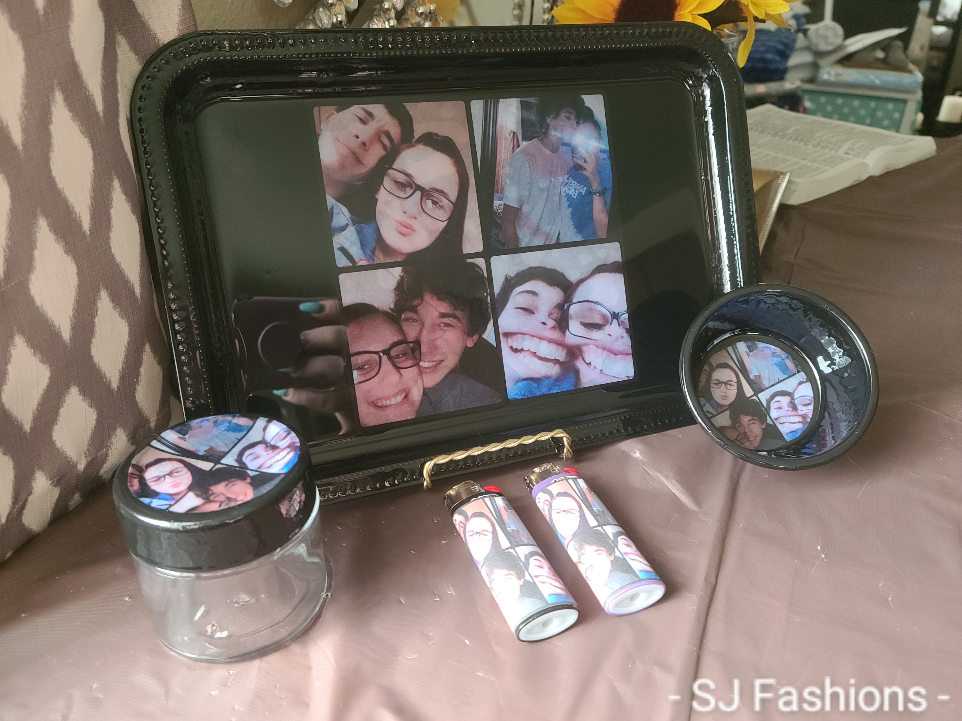 Personalized Picture Rolling Trays 4pc