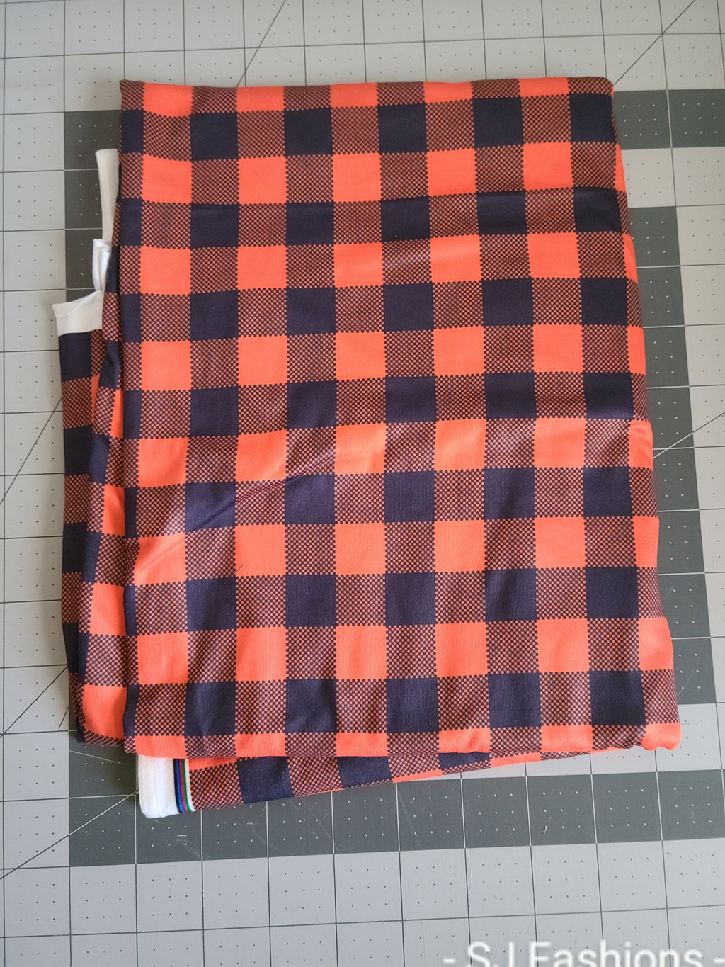 Orange Plaid  Halloween Handmade