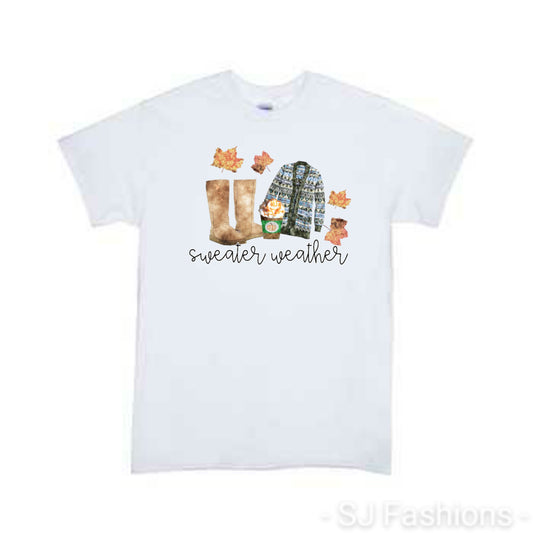 Sweater Weather Fall Girls Shirt
