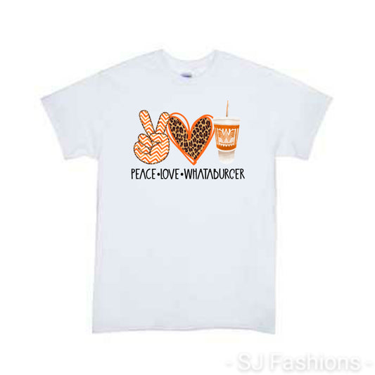 Peace Love Whataburger Girls Shirt Boys Shirt