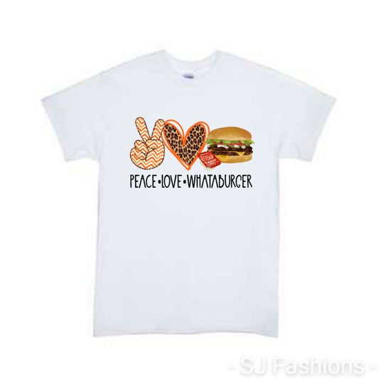 Peace Love Whataburger Girls Shirt Boys Shirt