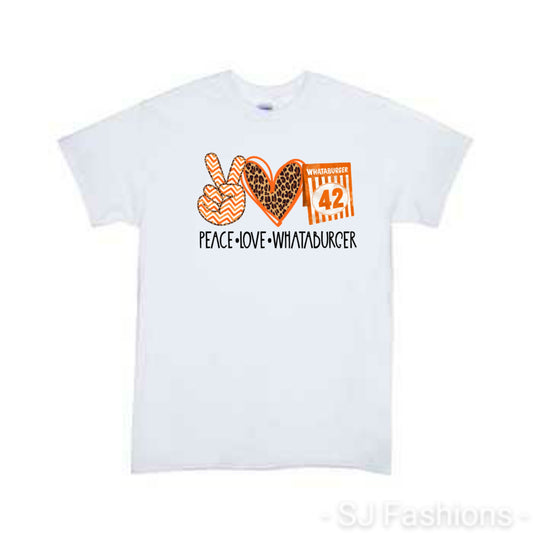 Peace Love Whataburger Girls Shirt Boys Shirt